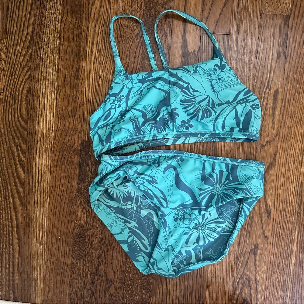 Athleta Girl reversible Bikini Set with Tropical Print